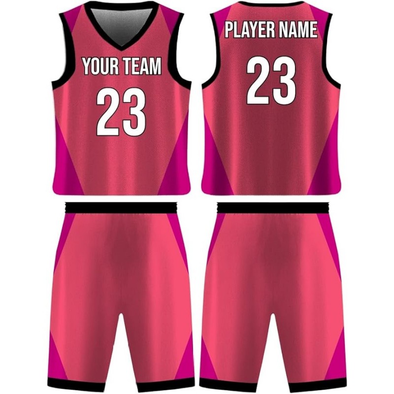 Solid Color Basketball Jersey SetCustom Reversible with Name and Number
