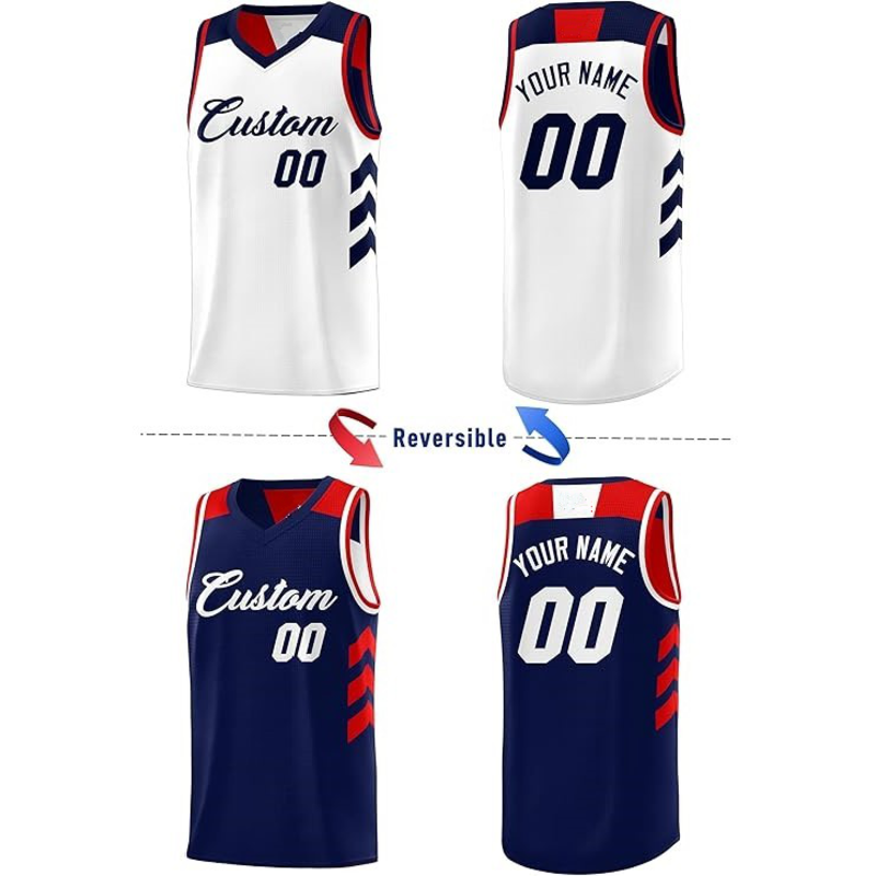 Reversible Basketball Jersey with Custom Player Name and Number