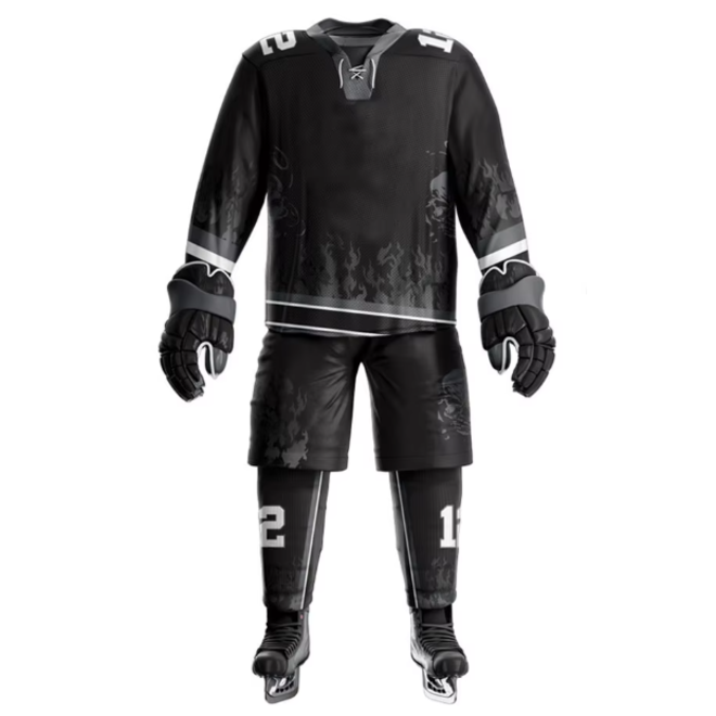 Long Sleeved Polyester Material Comfortable Ice Hockey Uniforms