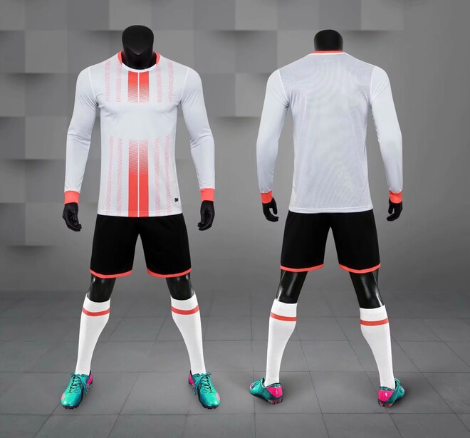 Long Sleeve Football Jerseys Set For Kid and Adult