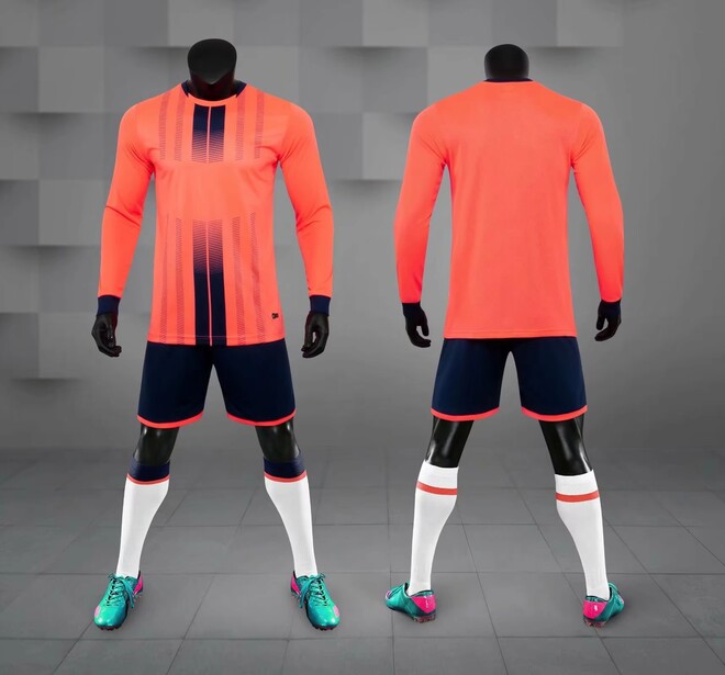Long Sleeve Football Jerseys Set For Kid and Adult