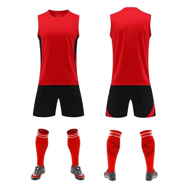 Solid Color Sleeveless Soccer Jersey Set