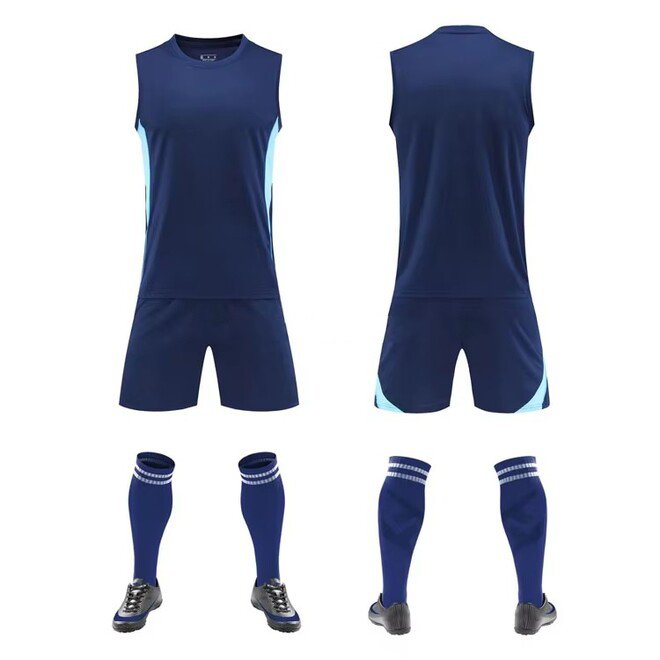 Solid Color Sleeveless Soccer Jersey Set