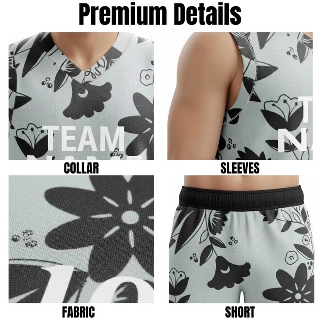Custom Reversible Breathable Quick Dry Sleeveless Basketball Jersey Set