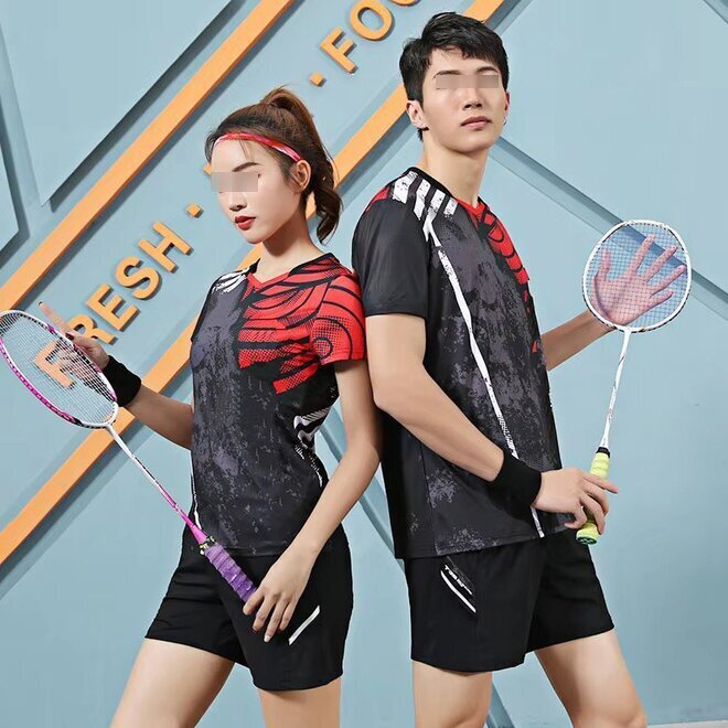 Badminton Wear for Men and Women with T Shirt and Shorts Couple Set